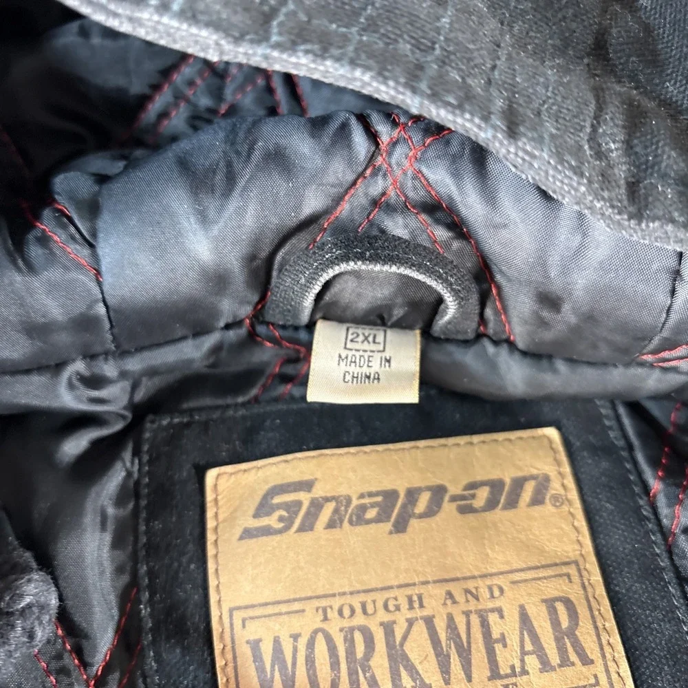Snap On Tools Jacket Mens 2XL Black Mechanic Logo Heavy Work Canvas